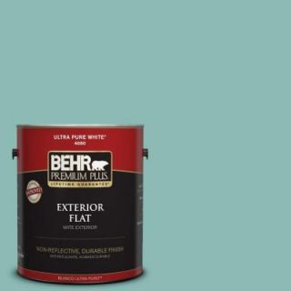 BEHR Premium Plus 1 gal. #T14 1 Ocean Liner Flat Exterior Paint 440001