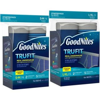 GoodNites TruFit Boys' Bedwetting Underwear, Starter Pack (Choose Your Size)
