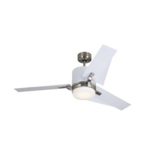 Monte Carlo Ken 52 in. Brushed Steel Ceiling Fan with White ABS Blades 3KNR52BSD/ABS