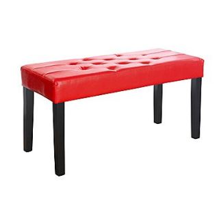 CorLiving™ Fresno Leatherette 35 12 Panel Hall Entry Bench, Red