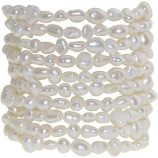 Cultured Freshwater Pearl Set of 10 Stretch Bracelets