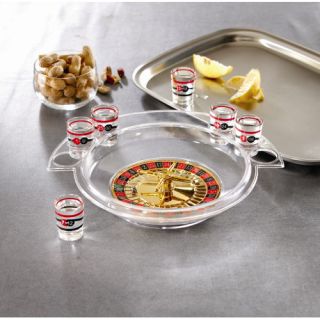 Fifth Avenue Crystal Game Night 9 Piece Roulette Shot Glass Set