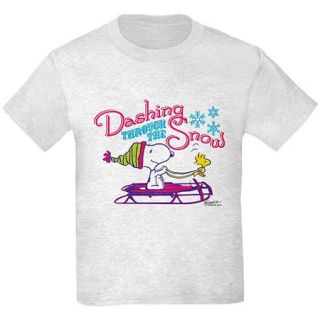 Peanuts: Snoopy and Woodstock Dashing Kids T Shirt By CafePress