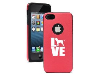 Apple iPhone 5 Rose Red 5D4579 Aluminum & Silicone Case Cover Love Labrador Retriever