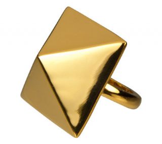Kenneth Jay Lanes Goldtone Pyramid Ring —