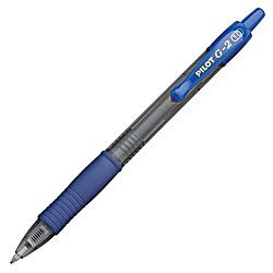 Pilot G 2 Retractable Gel Pens Bold Point 1.0 mm Smoke Barrels Blue Ink Pack Of 12