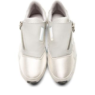 Raf Simons Silver Canvas & Leather Adidas Edition Sneakers