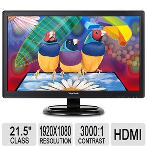 Viewsonic 22 Full HD LED Monitor   3000:1 Contrast Ratio, 6.5ms (GTG) Response Time, Multimedia Application, 16.7M colors, HDMI   VA2265SMH