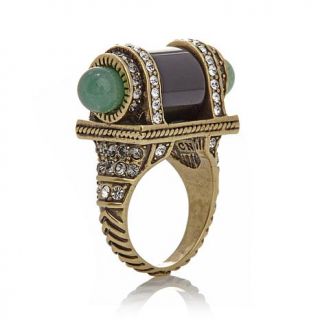 Heidi Daus "Eclectic Combo" Green Aventurine and Crystal Ring   7852082
