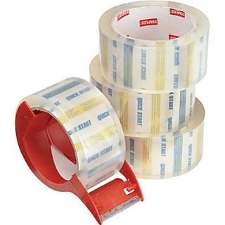 Moving and Storage Packing Tape with Dispenser, 1.88 x 54.6yds, Clear, 4/Pack (31687)
