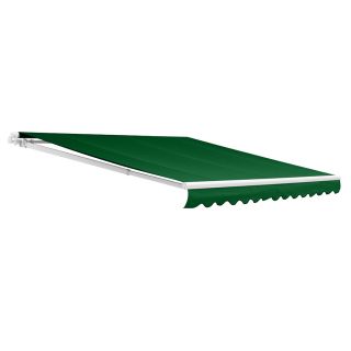 NuImage Awnings 216 in Wide x 120 in Projection Green Open Slope Patio Retractable Motorized Awning