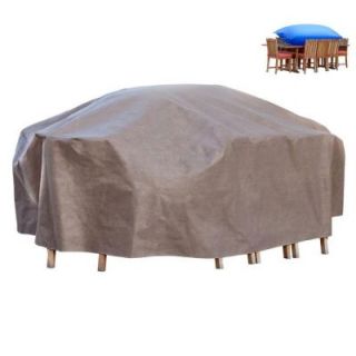 Duck Covers Elite 96 in. L Rectangle/Oval Patio Table and Chair Set Cover with Inflatable Airbag to Prevent Pooling MTO09664