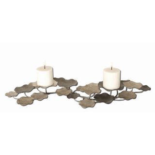 Uttermost Lying Lotus Champagne Silver Candleholder   15812905