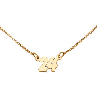 Personalized Gold over Sterling 2 Digit Number Necklace