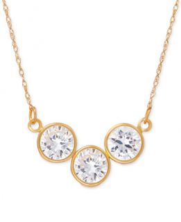 Cubic Zirconia Trio Collar Necklace in 14k Gold   Necklaces   Jewelry