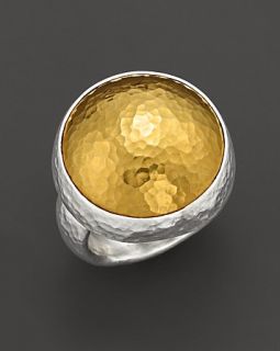 Gurhan Sterling Silver & 24K Gold Round Amulet Ring