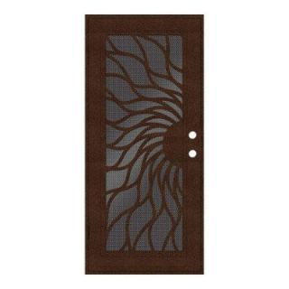 Unique Home Designs 36 in. x 80 in. Sunfire Copperclad Left Hand Surface Mount Aluminum Security Door with Black Perforated Screen 1S2001EL2CCP5A