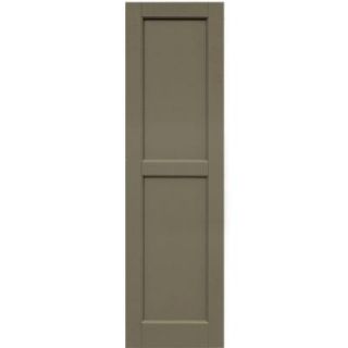 Winworks Wood Composite 15 in. x 53 in. Contemporary Flat Panel Shutters Pair #660 Weathered Shingle 61553660
