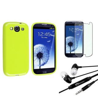 INSTEN Light Green Rubber Case Cover/ Screen Protector/ Headset for
