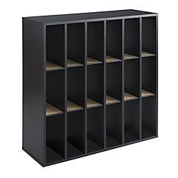 Safco Wood Mail Sorter 18 Compartments 32 34 H x 33 34 W x 12 D Black