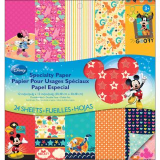 Disney Double Sided Specialty Paper Pad 12X12 24 Sheets Mickey