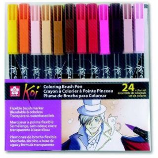 Sakura Koi Brush Marker, Flexible Nylon Tip, Assorted Color, Multiple Pack Sizes