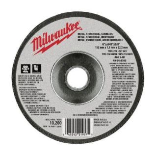 Milwaukee 6 in. x .045 in. x 7/8 in. Cut Off Wheel (Type 27) 49 94 6305