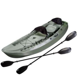Lifetime OD Green Sport Fisher Kayak with Paddles and Backrest 90121