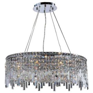 Worldwide Lighting Cascade Collection 12 Light Chrome and Crystal Chandelier DISCONTINUED W83603C28