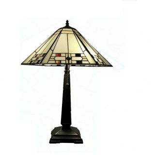 Mission Square Shaped Base Design 23 H Table Lamp with Empire Shade