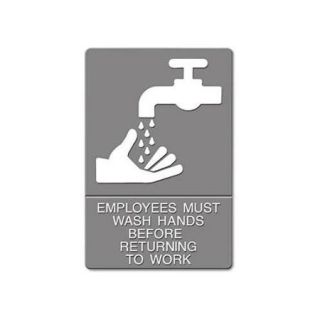ADA Sign EMPLOYEES MUST WASH HANDSTactile Symbol/Braille USS4726