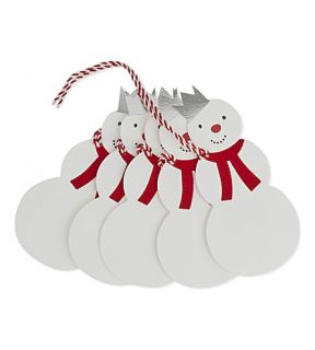 THE LITTLE WHITE COMPANY   Snowman gift tags pack of six