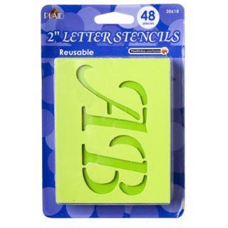 FolkArt Value Pack Letter Stencils by Plaid, 2" Wedding Day Alphabet, 48 Pieces