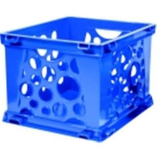 Storex Mini Stackable Storage Crate   Blueberry