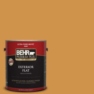 BEHR Premium Plus 1 gal. #M260 6 Sweet Mustard Flat Exterior Paint 430001