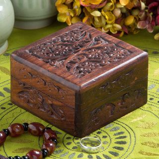 Hand Carved Rosewood Box (India)   Shopping