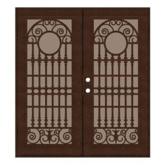Unique Home Designs 60 in. x 80 in. Spaniard Copperclad Right Hand Surface Mount Aluminum Security Door with Desert Sand Screen 1S2029JL2CCP3A