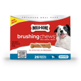 Milk Bone Brushing Chews Daily Dental Treats Small/Medium 20.4 oz Extra Value Pack, 26 Bones