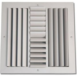 SPEEDI GRILLE 16 in. x 16 in. Aluminum 4 Way Ceiling Register, White with Adjustable Curved Blade Diffuser SGA 1616 ACB4