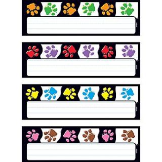 Paw Prints Desk Toppers Name Plates Variety Pack, 32/pkg 2.88 x 9.5 (T 69907)