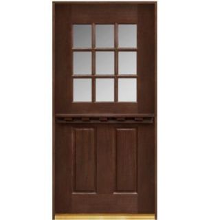 Main Door 36 in. x 80 in. Dutch Door Collection 9 Lite Prefinished Antique Mahogany Prehung Front Door SH D9X 36 ATQ RH
