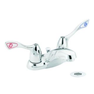 MOEN M Bition 4 in. 2 Handle Bathroom Faucet in Chrome with Grid Strainer Waste 8810