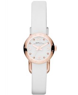 Marc by Marc Jacobs Watch, Womens Amy Dinky White Leather Strap 20mm
