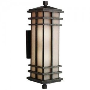 Kichler 9656AGZ Outdoor Light, Arts and Crafts/Mission Wall Mount 2 Light Fixture   Aged Bronze