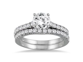 1 3/8 Carat Diamond Bridal Set in 14K White Gold