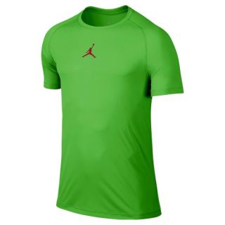 Jordan AJ All Season Fitted Short Sleeve Top   Mens   Basketball   Clothing   Green Pulse/Gym Red