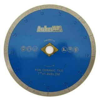 Archer USA 7 in. Continuous Rim Diamond Blade with J Slot for Tile Cutting HSCJ07 A