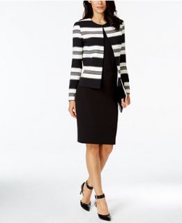 Tahari ASL Striped Jacket Skirt Suit   Wear to Work   Women