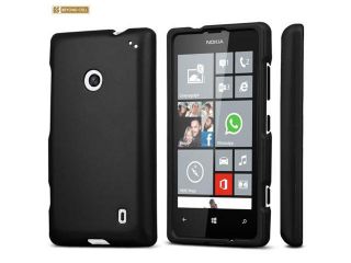 Black Rubberized Snap On Protector Case for Nokia Lumia 520