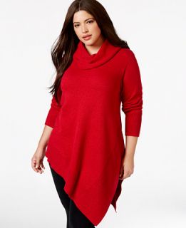 Alfani Plus Size Cowlneck Poncho Style Sweater, Only at